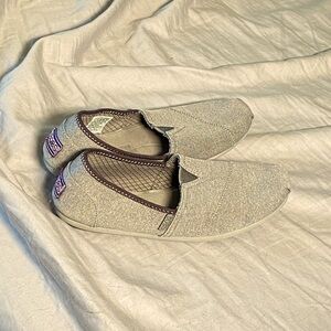 Gray slip-ons